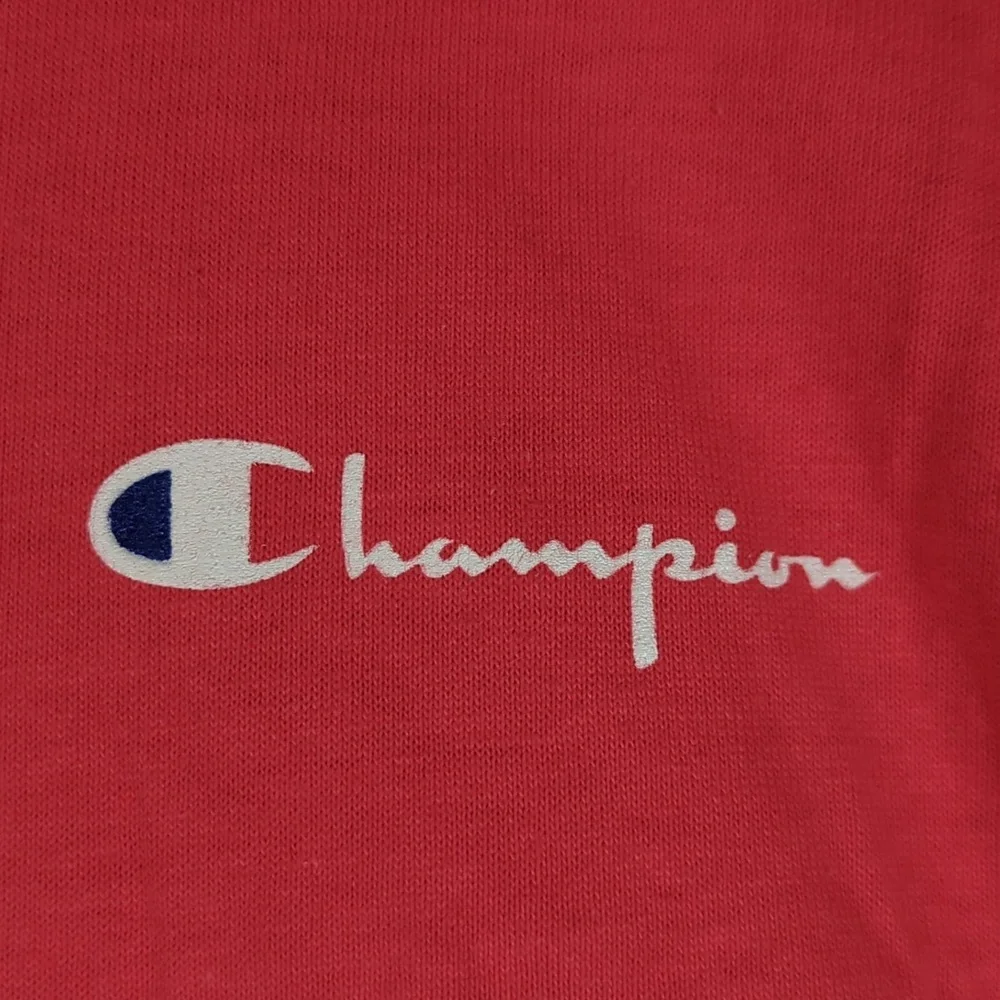 Champion Red Printed Logo Sports Athletic Men's Short Sleeve‎ Shirt L - Picture 2 of 5